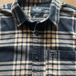 Hollister Blue and Beige Checkered Shirt